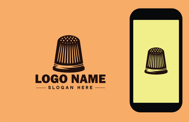 Thimble icon Finger shield Needle guard Needle shield flat logo sign symbol editable vector