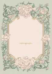 wedding backdrop, wedding invitation, wedding frame, vintage illustration, flower frame, save the date, floral, vintage border watercolor