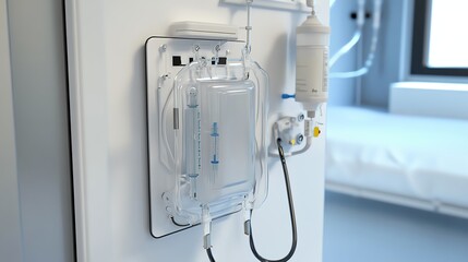 Modern hospital room with advanced medical equipment installed.