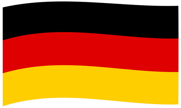 stilisierte wehende Deutschlandfahne oder Flagge der Bundesrepublik Deutschland 