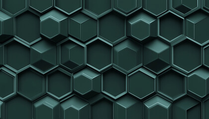 Naklejka premium Dark Green Hexagonal Pattern
