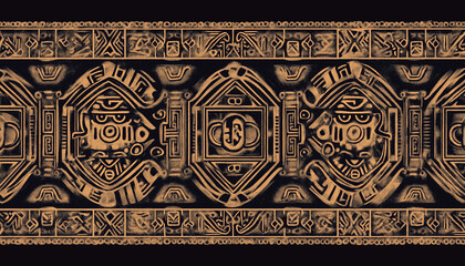 Earthy Mayan Geometric Pattern