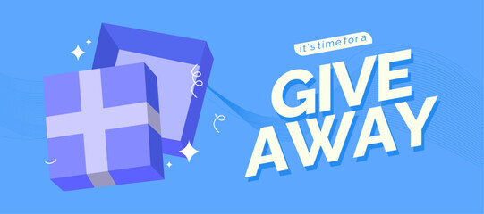 Giveaway social media contest vector template.
