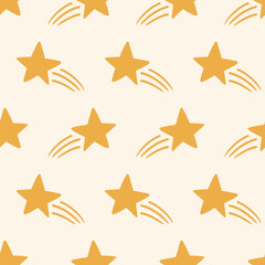Obraz premium Scrapbook Stars Seamless Pattern Cute Background 