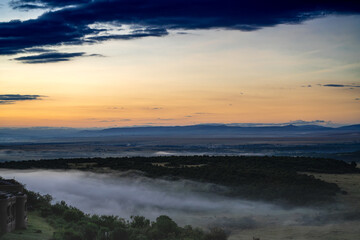 sunrise in the african savnnash while on safari