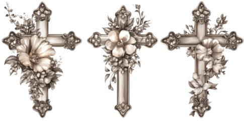 Ornate Floral Crosses