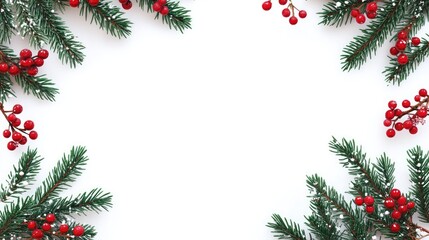 White background blank card for Christmas, inviting custom messages.