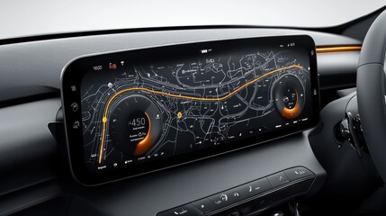 Obraz premium Enhancing electric vehicle performance interactive dashboard for energy-efficient route standards in urban environments