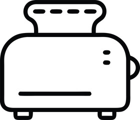 Outline Vector of a Toaster Appliance, Minimalist black-and-white outline vector illustration of a toaster, perfect for kitchen, appliance, and cooking-related themes.  
