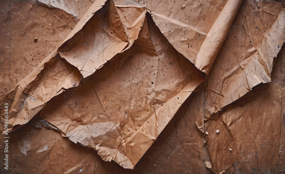 Poster Piece of paper with a brown background and a white line. The paper is folded and has a white line on it