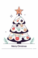 christmas card with christmas tree