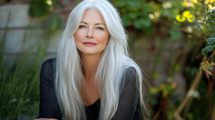 Naklejka premium older woman smiling 