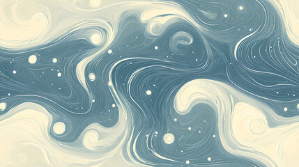 Fototapeta premium Dreamy clouds seamless pattern with stars