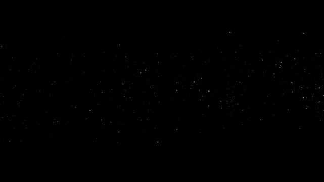Golden particles sparkles Logo title revealer Intro animation. Christmas glitters Bokeh lights glowing dust trail. 3D confetti bokeh lights holiday event transition festival Diwali, Ramadan decoration