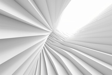 Abstract white architectural tunnel.