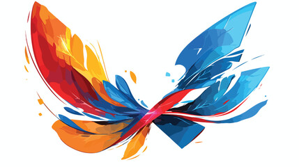 Naklejka premium Modern and Vibrant H F N Letter Logo Design in Red Blue Yellow Vector Element