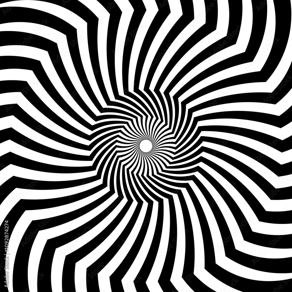 Leinwandbilder psychedelic hypnosis swirls or hypnotic spiral pattern with illusion effect, vector background. hypn