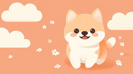 Fototapeta premium cute adorable puppy dog for pet shop background