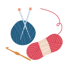 Balls of thread. knitting. Crochet tools