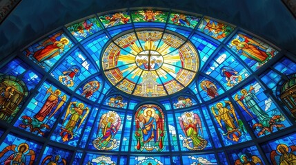 Obraz premium Stained glass window in a Cathedral