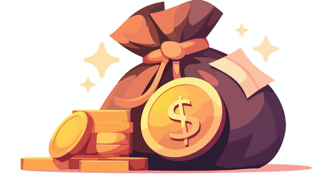 Euro Cash Sack Money Bag Vector Icon Flat
