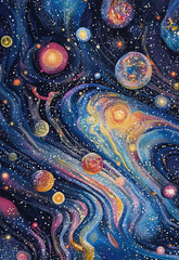 Astronomy and Universe Science. Supernova Background and Wallpaper Satellite image capturing a large storm system with swirling clouds and vivid lightning, highlighting its dramatic nature 