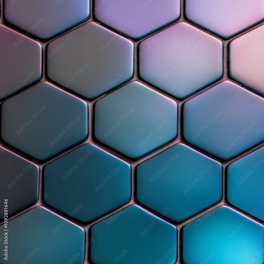 Poster abstract hexagon pattern with gradient colors.