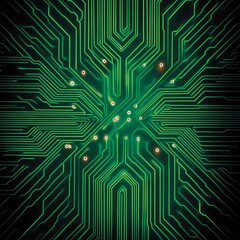 Abstract green circuit board design.