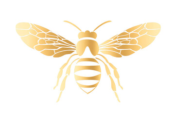 a gold bee with wings