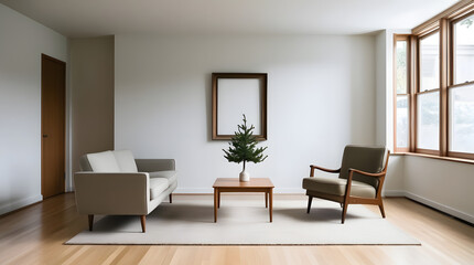 Frames mockup. Interior mockup with house background. Modern interior design. Best room decorating ideas	