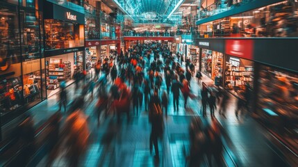 Obraz premium Black Friday chaos in crowded place