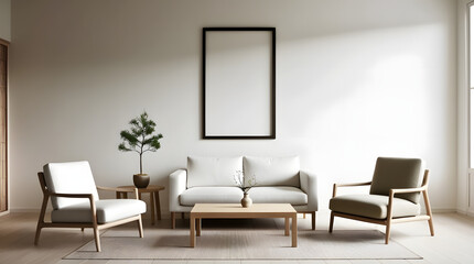 Frames mockup. Interior mockup with house background. Modern interior design. Best room decorating ideas	