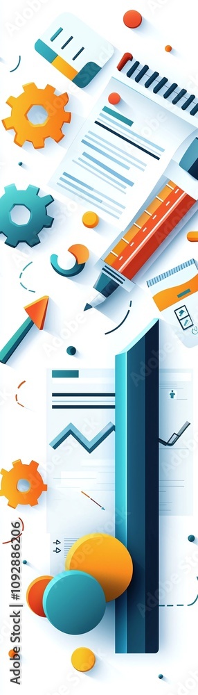 Poster abstract business data visualization.