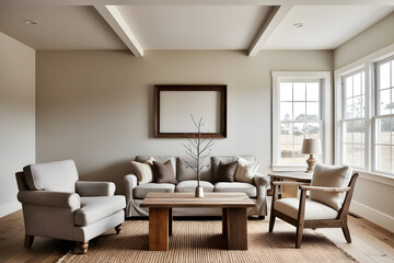 Frames mockup. Interior mockup with house background. Modern interior design. Best room decorating ideas	