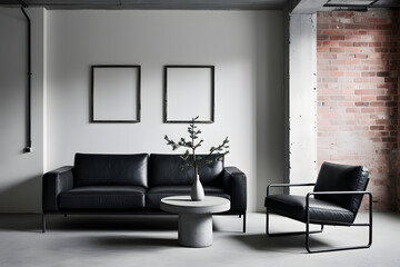 Frames mockup. Interior mockup with house background. Modern interior design. Best room decorating ideas	