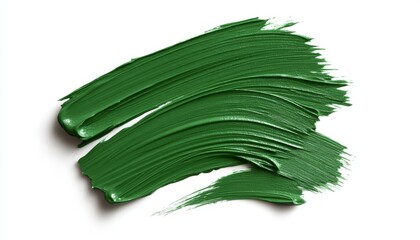 Deep Green Paint Smears with Bold Brush Texture