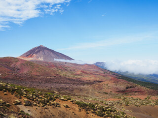 Volcanic Landscape of Mount Teide under a Clear Blue Sky