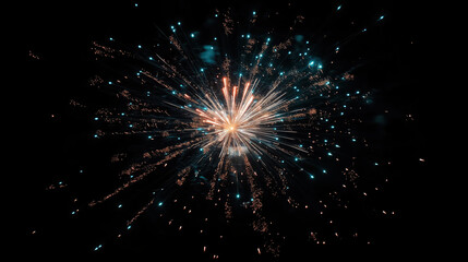Fototapeta premium fireworks exploding on background of black night sky