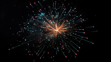 Fototapeta premium fireworks exploding on background of black night sky