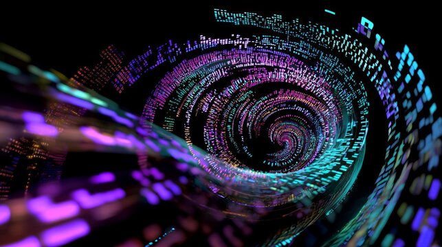 Illuminating the Power of Large Language Models: A Vibrant 3D Render Depicting Intelligent Information Flow