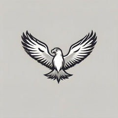 Fototapeta premium Eagle head wings silhouette vector illustrator logo