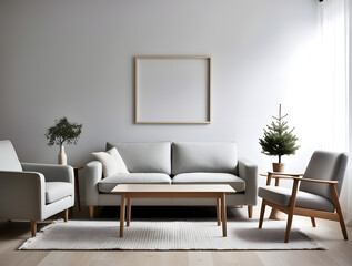 Frames mockup. Interior mockup with house background. Modern interior design. Best room decorating ideas	