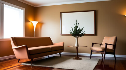 Frames mockup. Interior mockup with house background. Modern interior design. Best room decorating ideas	