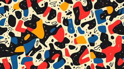 Obraz premium Abstract Camouflage Seamless Pattern in Red and Blue