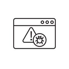 Cyber security vector icon, mobile or computer pc virus icon, cyber attack sign. Protection, malware icon, antivirus 