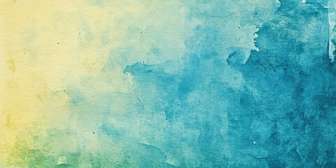 Obraz premium Beautiful Abstract Watercolor Background in Shades of Yellow and Blue, Perfect for Invitations, Greeting Cards, and Creative Projects Capturing Light and Vibrancy