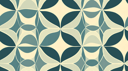 Fototapeta premium Mid-Century Modern Seamless Pattern in Teal