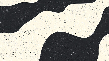 Obraz premium Minimalist Wave Seamless Pattern in Black and White