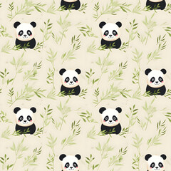 seamless pattern with panda background 