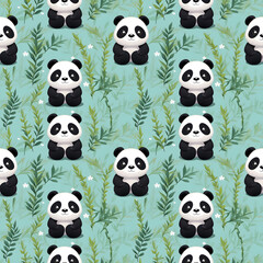 seamless pattern panda background 
